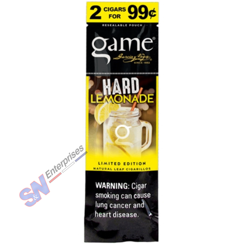 Game Cigarillos 2/$1.29 Hard Lemonade 30 Packs of 2