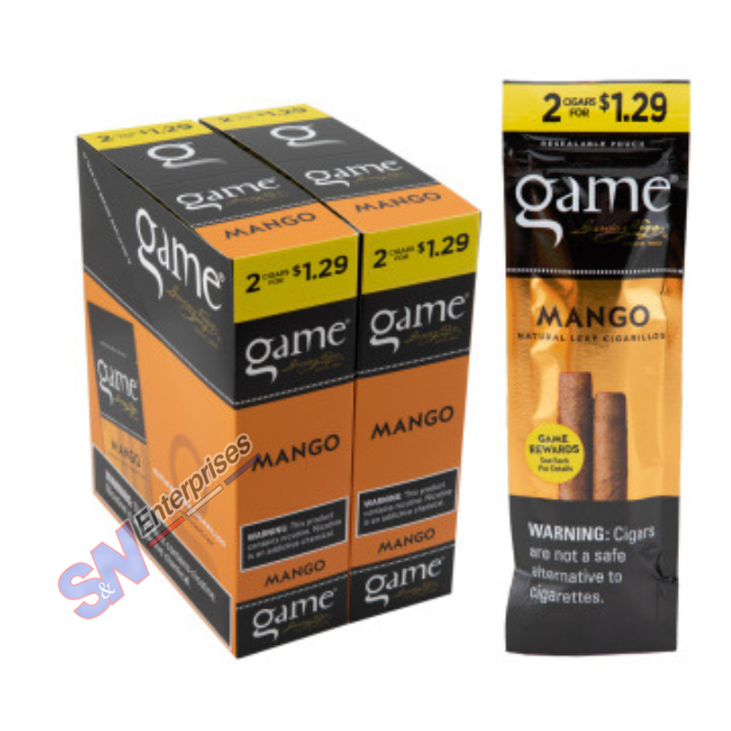 Game Cigarillos 2/$1.29 Mango 30 Packs of 2