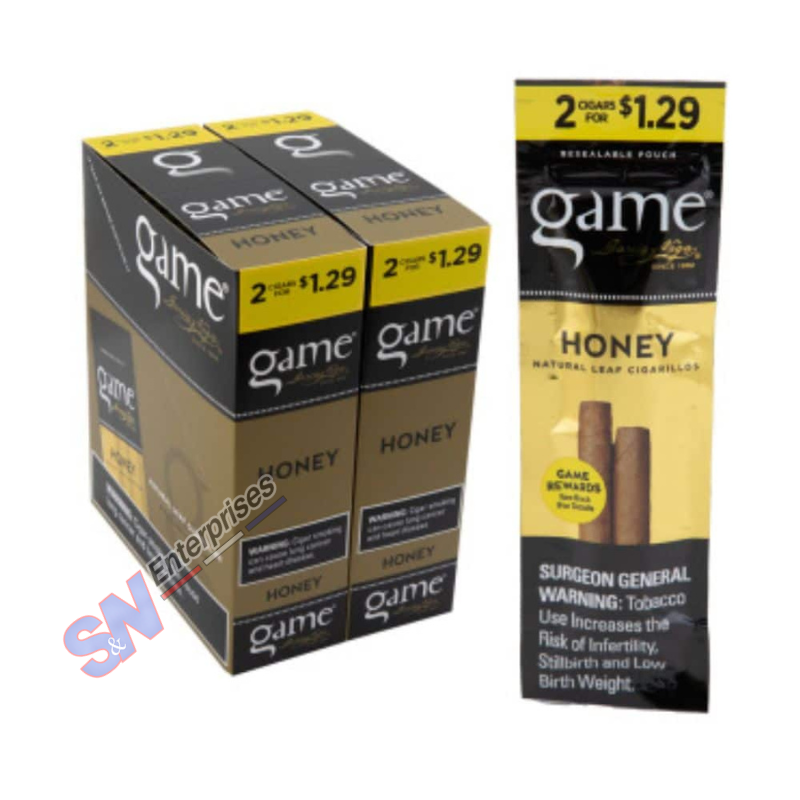 Game Cigarillos 2/$1.29 Honey 30 Packs of 2