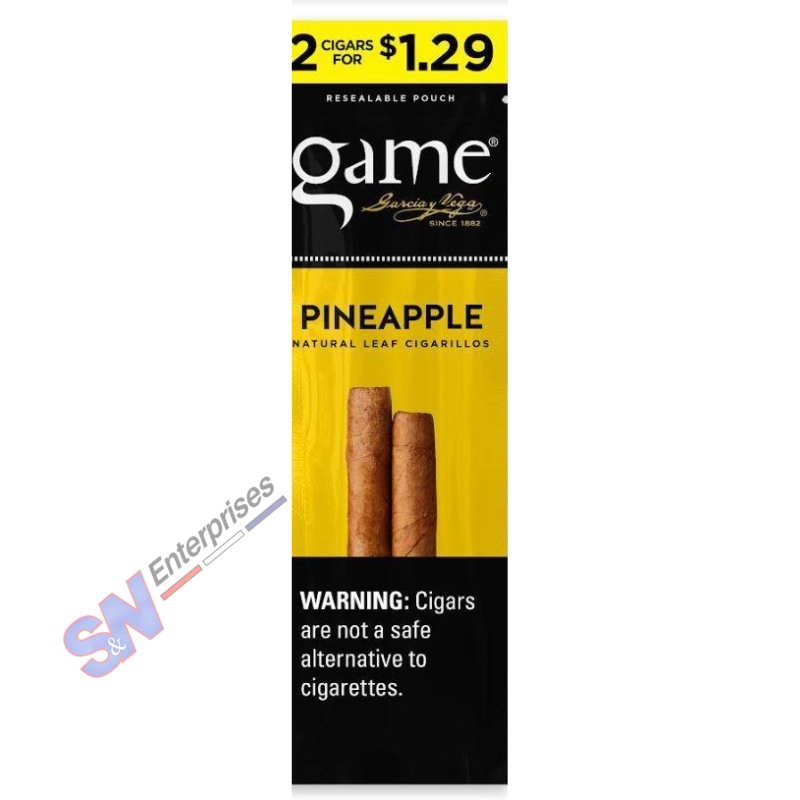Game Cigarillos 2/$1.29 Pineapple 30 Packs of 2